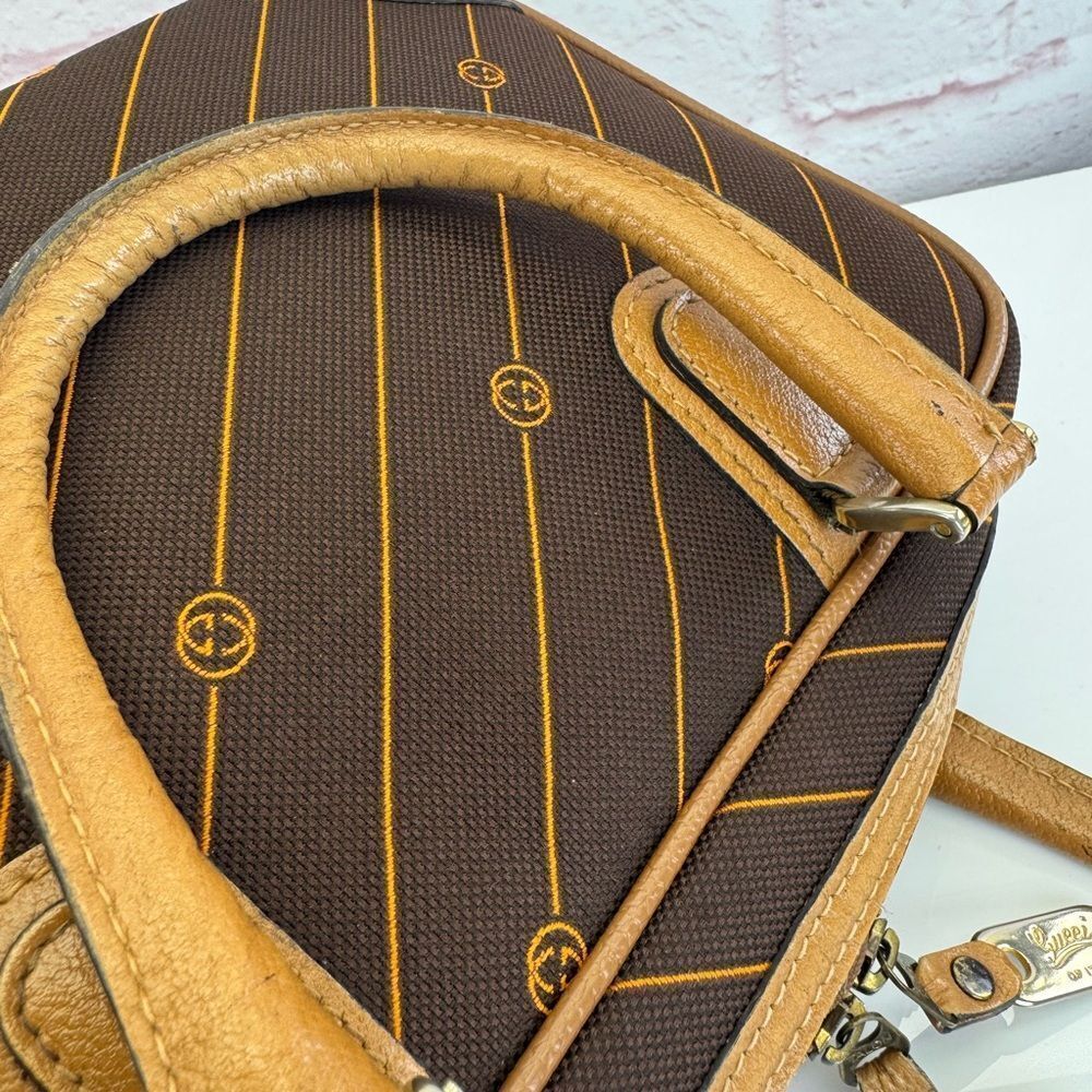 Gucci Vintage GG Interlocking Diagonal Stripe Top Handle Bag - Picture 10 of 15